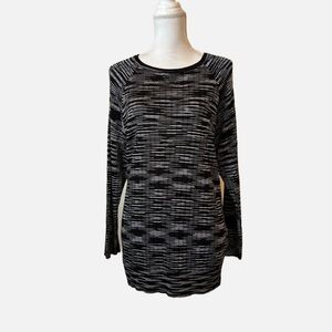 Missoni Space Dye Black White Pullover Raglan Sweater Size 6